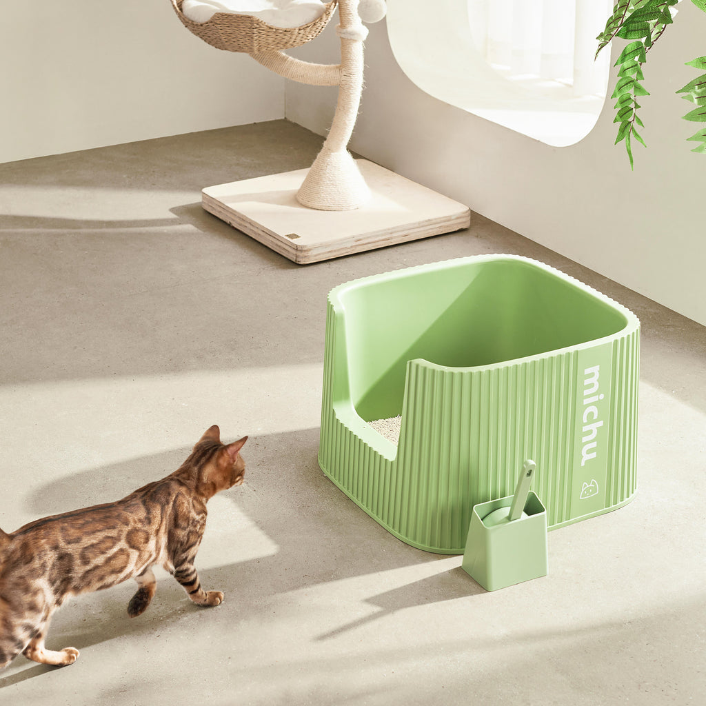 Michu XXL Sage Deluxe Cat Litter Box - Spacious Design