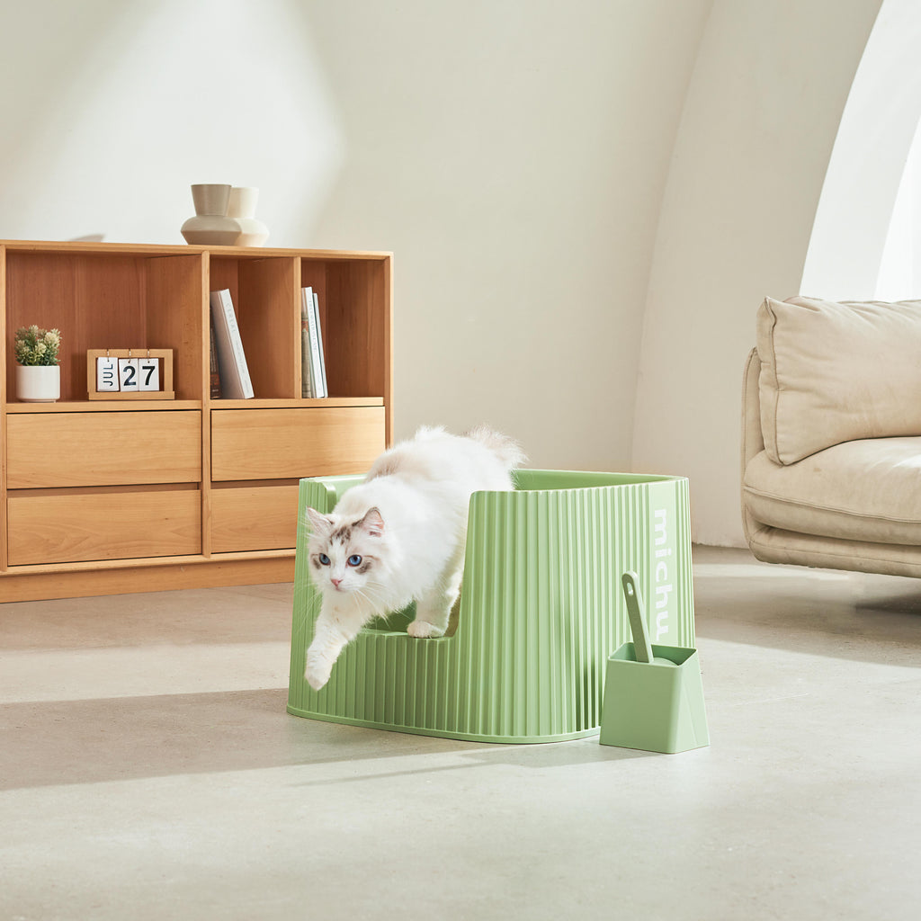 Michu XXL Sage Deluxe Cat Litter Box - Spacious Design