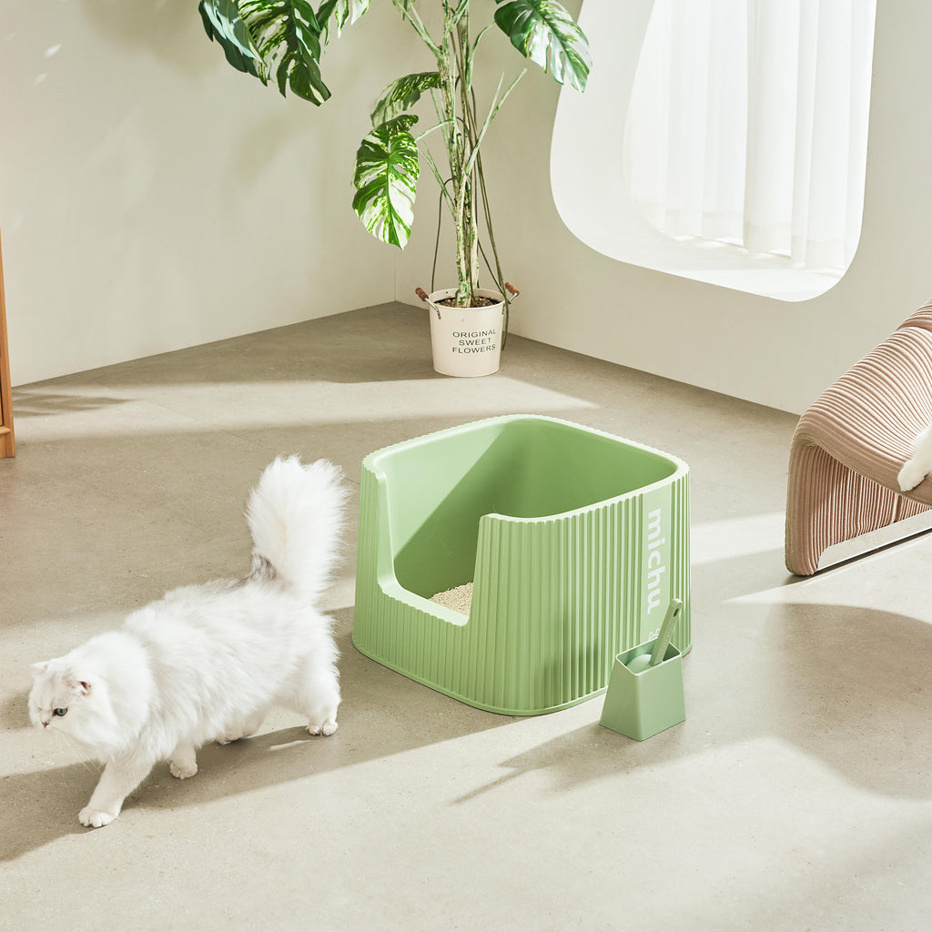 Michu XXL Sage Deluxe Cat Litter Box - Spacious Design