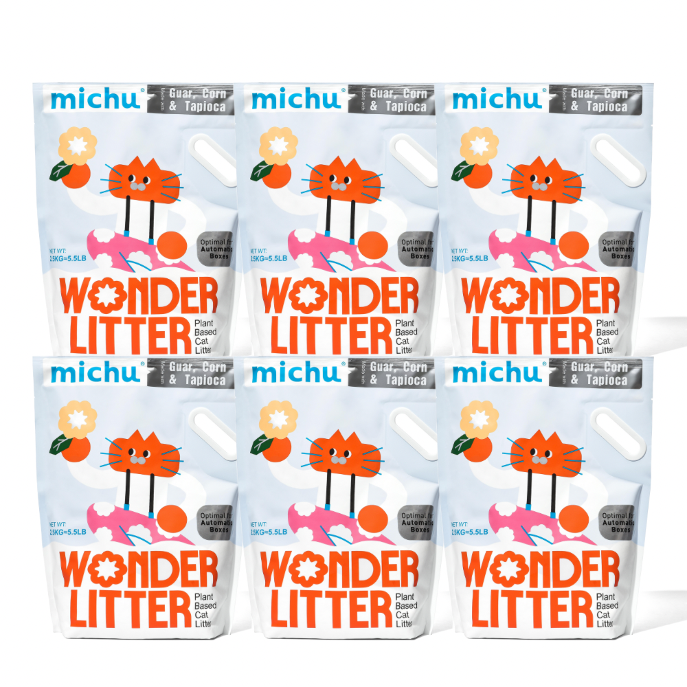 Michu Wonder Litter - Plant-Based & Automatic-Box Friendly 5.5lb/88oz