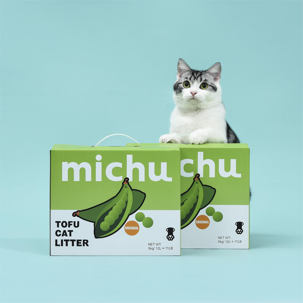 Michu Tofu Cat Litter Gen3 - Natural Clumping Tofu-Based Formula - Value Box 11 Lb