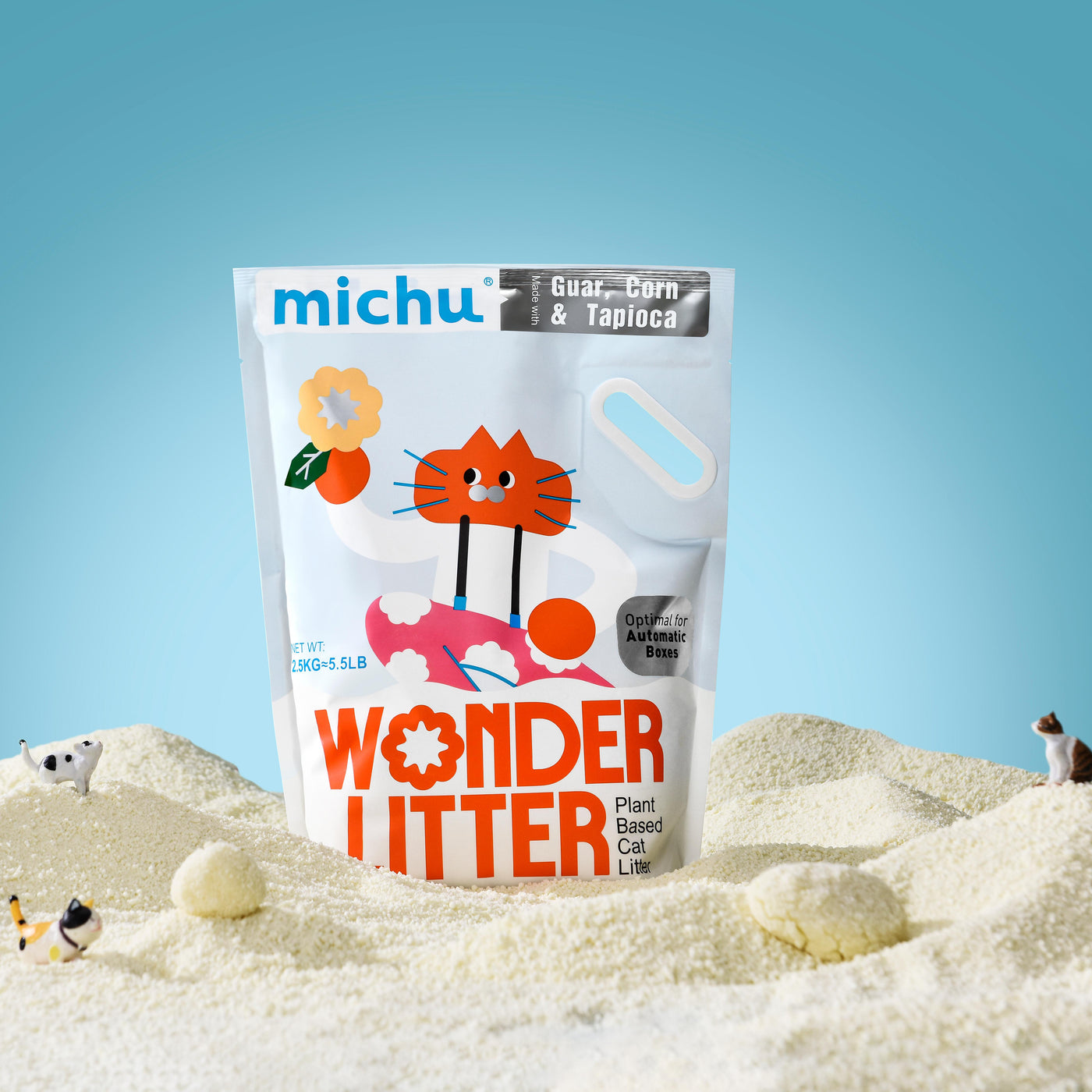 Michu Wonder plant-based litter for automatic litter boxes