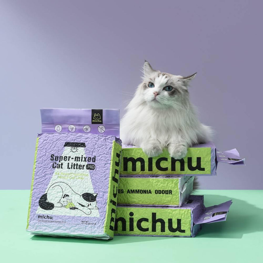 Michu Mixed Tofu Cat Litter, Heavy Duty Flushable Kitty Litter-New Packaging! -5.5lb - MichuPet