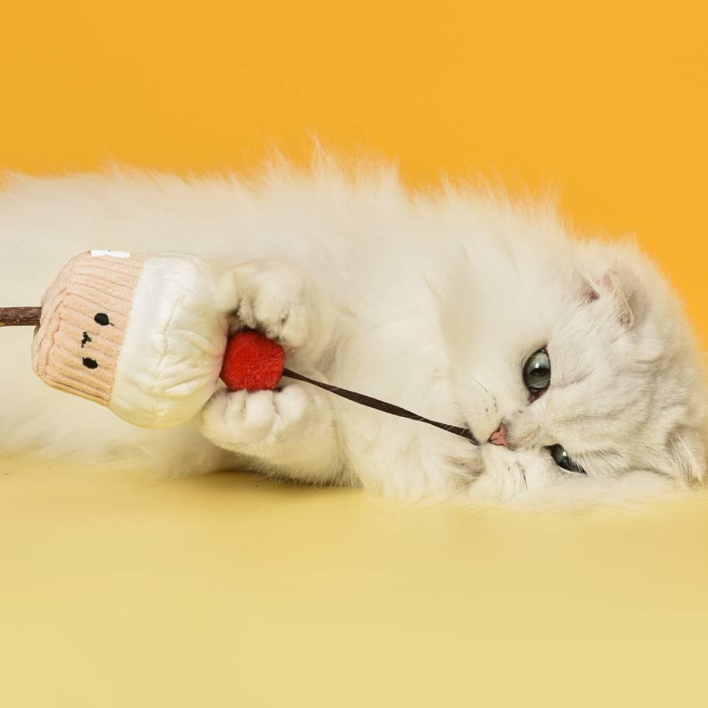 Michupet Happy Tempura Little Cupcake Silver Vine Stick Cat Toy - MichuPet